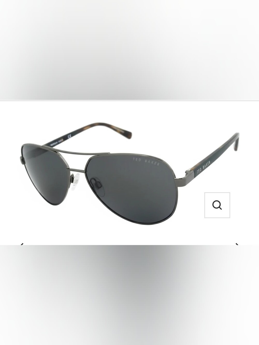 Ted Baker Men’s Polarized Aviator Sunglasses in Dark Gunmetal and Grey